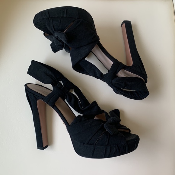 Prada Black Slingback Platform Sandals - Picture 3 of 16